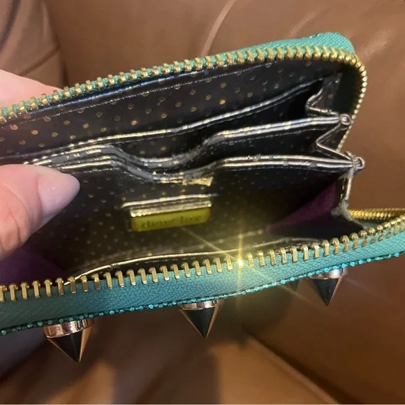 Deux Lux Blue and Gold Studded Wallet - Picture 4 of 7